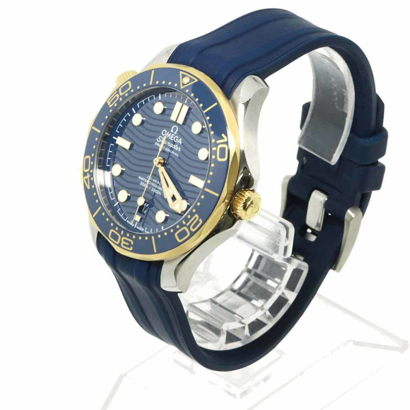 歐米茄海馬系列300公尺潛水錶,同軸至臻天文台認證,雙色錶款,型號210 22 42 20 03 001,男士腕錶,附日期顯示,18K白金自動上鍊機芯-2