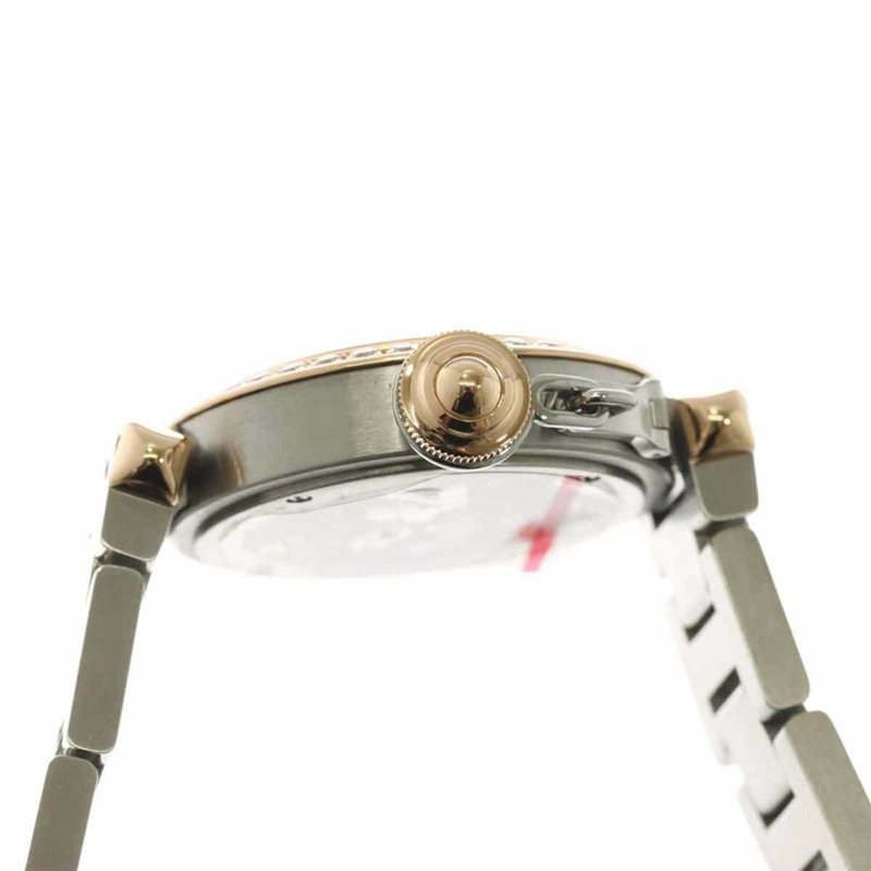 卡地亞 Miss Pasha 雙色腕錶 WJ124021 女士鑽石錶圈,銀色,18K 玫瑰金石英機芯-4