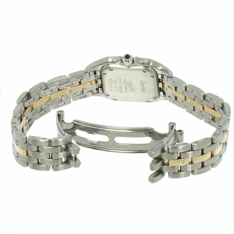 卡地亞 Panthère 單排小號腕錶 W25029B5，雙色女錶，象牙白/黃金石英機芯-3