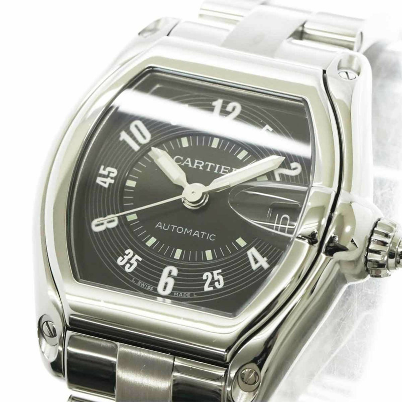 卡地亞 Roadster LM W62004V3 男士腕錶,附日期顯示,黑色,自動上鍊機芯-6