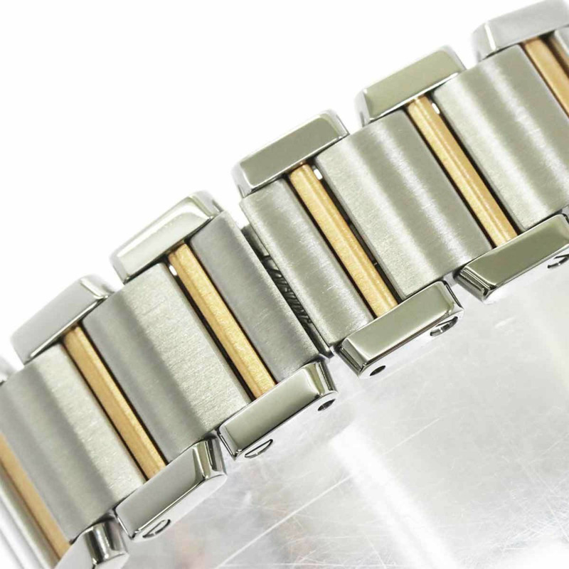 卡地亞 Tank Française SM 雙色女錶 WE110004，鑲嵌 11 顆鑽石，銀色錶殼，PG 石英機芯-6