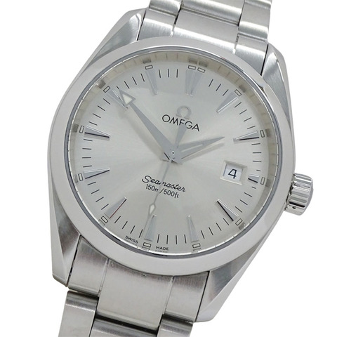 歐米茄海馬系列Aqua Terra 2518.30男士腕錶，150公尺防水，日期顯示，石英機芯，QZ不鏽鋼錶殼，銀色，拋光