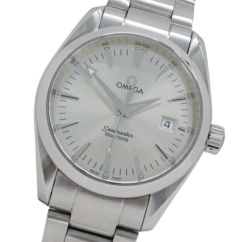 歐米茄海馬系列Aqua Terra 2518.30男士腕錶,150公尺防水,日期顯示,石英機芯,QZ不鏽鋼錶殼,銀色,拋光-0