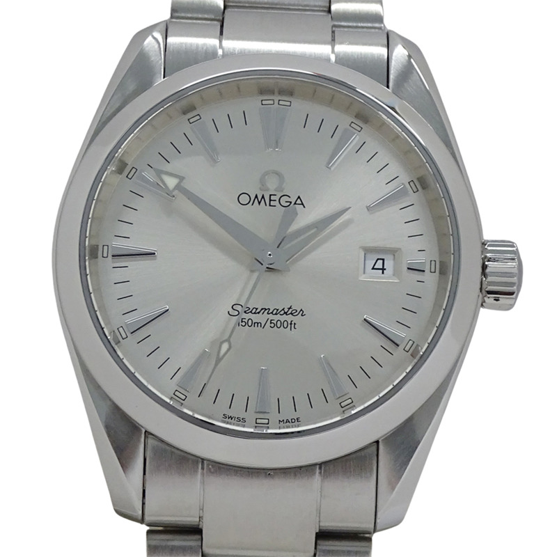 歐米茄海馬系列Aqua Terra 2518.30男士腕錶,150公尺防水,日期顯示,石英機芯,QZ不鏽鋼錶殼,銀色,拋光-1