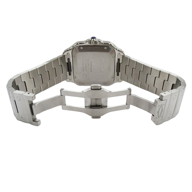 卡地亞 Santos LM 男士腕錶，帶日期顯示，自動上鍊，精鋼材質，型號 WSSA0018，拋光銀色-3