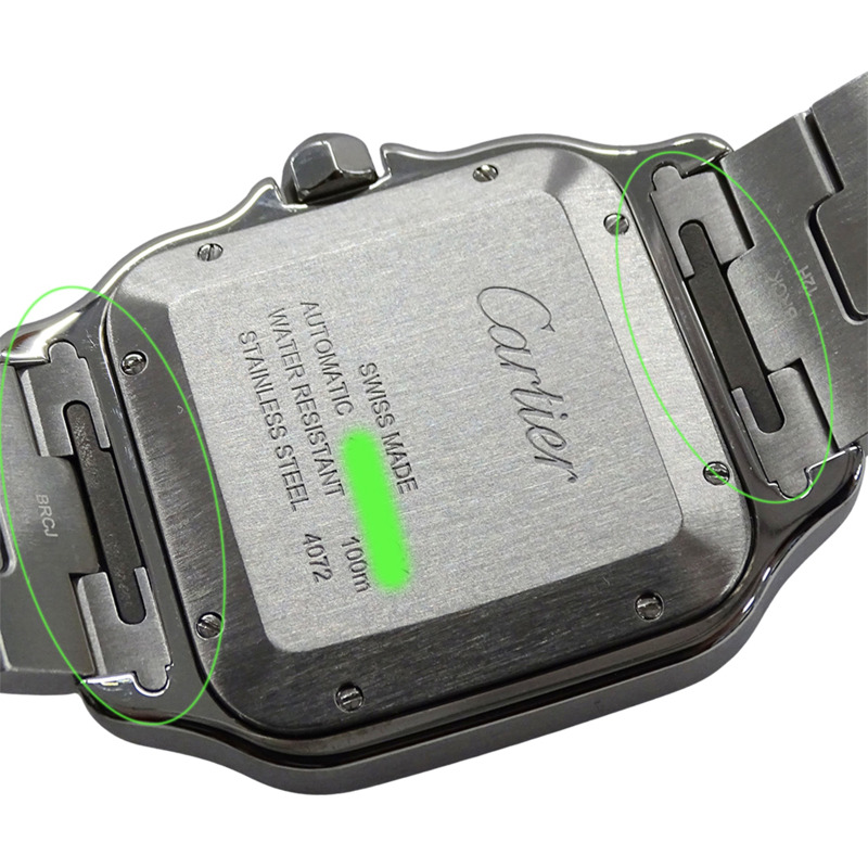 卡地亞 Santos LM 男士腕錶，帶日期顯示，自動上鍊，精鋼材質，型號 WSSA0018，拋光銀色-5