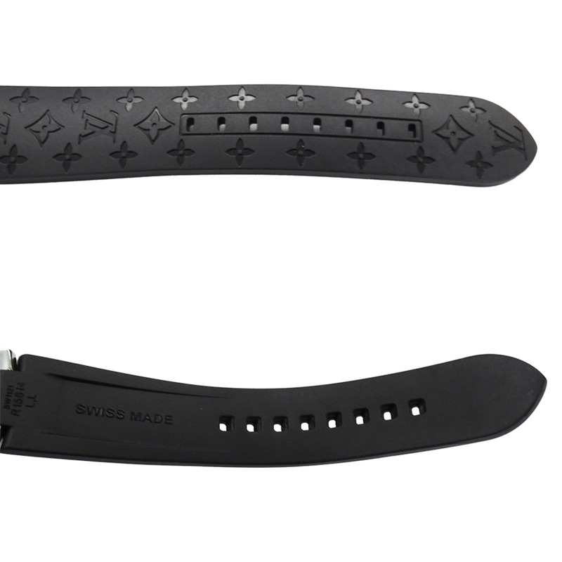 路易威登男士 Tambour Lovely Cup 計時腕錶,帶日期顯示,石英機芯,不銹鋼和橡膠錶帶,Q11BG,拋光-4