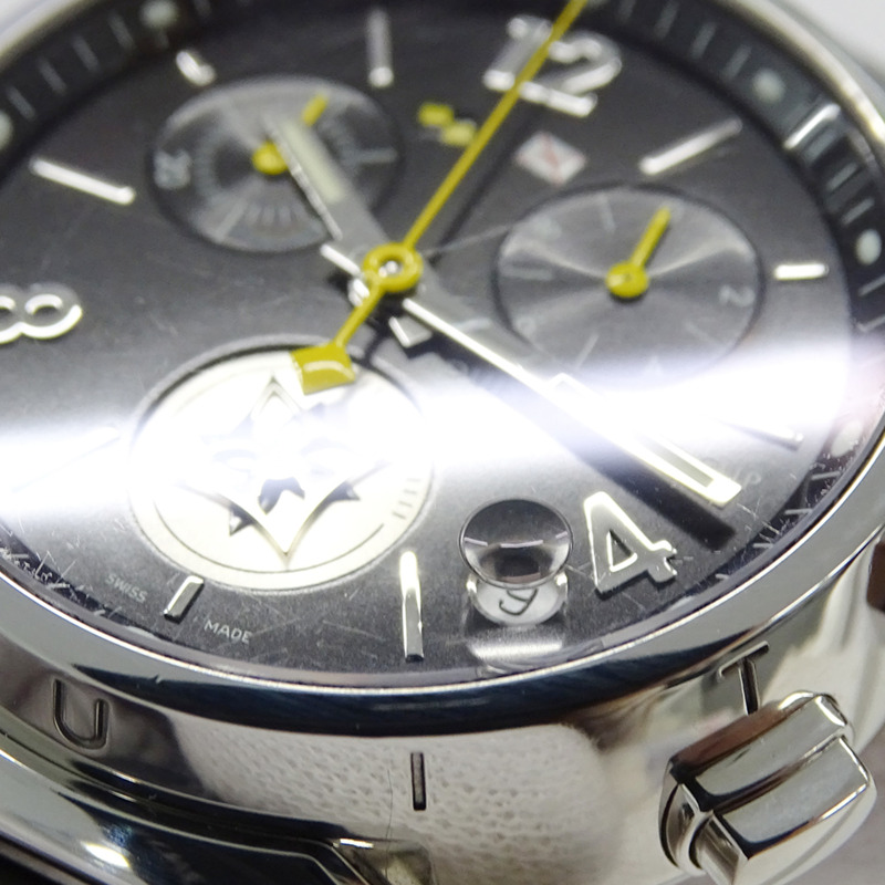 路易威登男士 Tambour Lovely Cup 計時腕錶,帶日期顯示,石英機芯,不銹鋼和橡膠錶帶,Q11BG,拋光-8