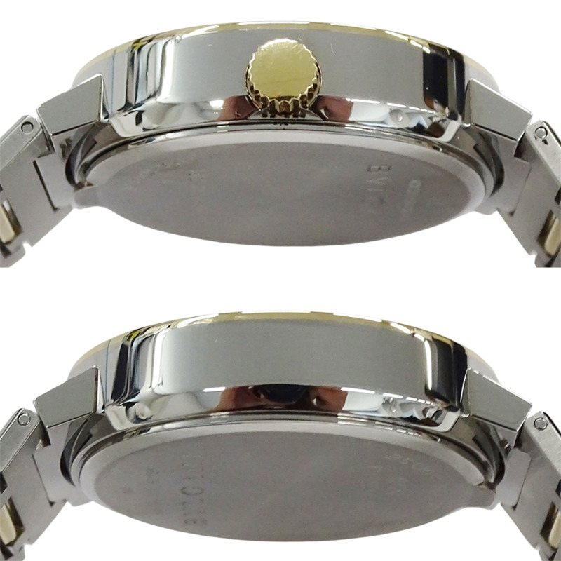 寶格麗男士腕錶,日期顯示,自動上鍊,不鏽鋼、黃金和黃色BB38SG,組合款,經過翻新拋光-2