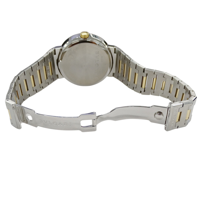 寶格麗男士腕錶,日期顯示,自動上鍊,不鏽鋼、黃金和黃色BB38SG,組合款,經過翻新拋光-3
