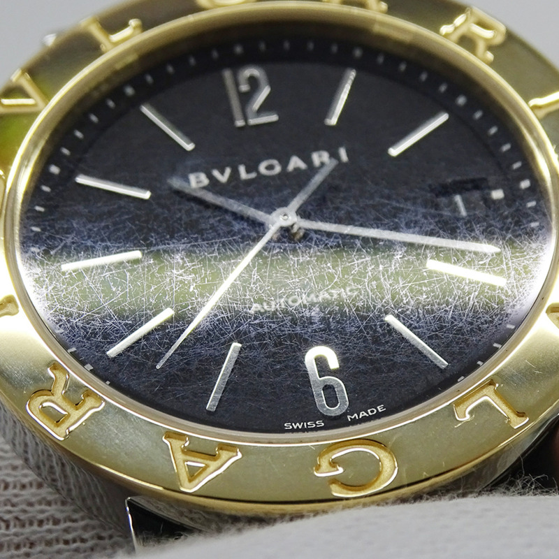 寶格麗男士腕錶,日期顯示,自動上鍊,不鏽鋼、黃金和黃色BB38SG,組合款,經過翻新拋光-14