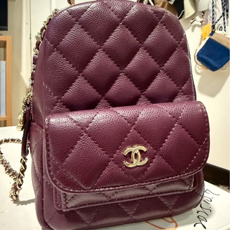 瑞奇二手精品 Chanel 小後背包 近全新全配-1