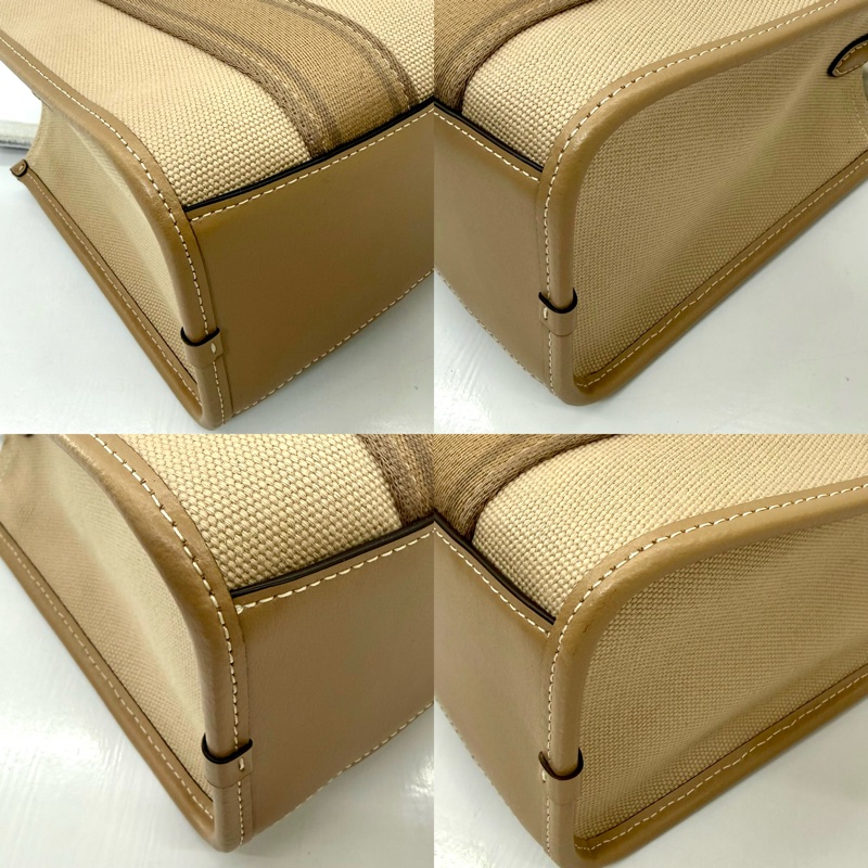 COACH 蔻馳 SMITH 織帶LOGO 帆布兩用托特包 奶茶色-3