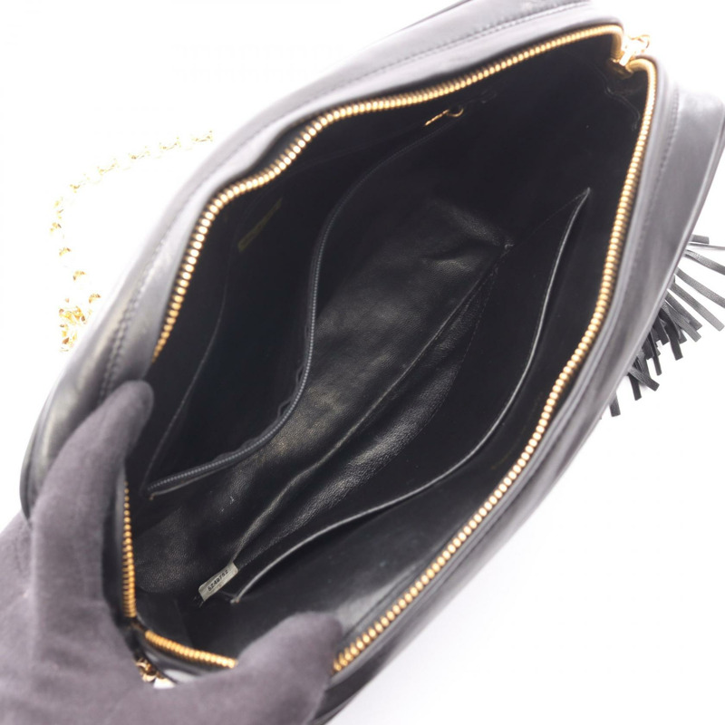 香奈兒 (CHANEL) 絎縫 Diana 翻蓋鏈條單肩包，羊皮材質，黑色，金色五金，二手女款-2