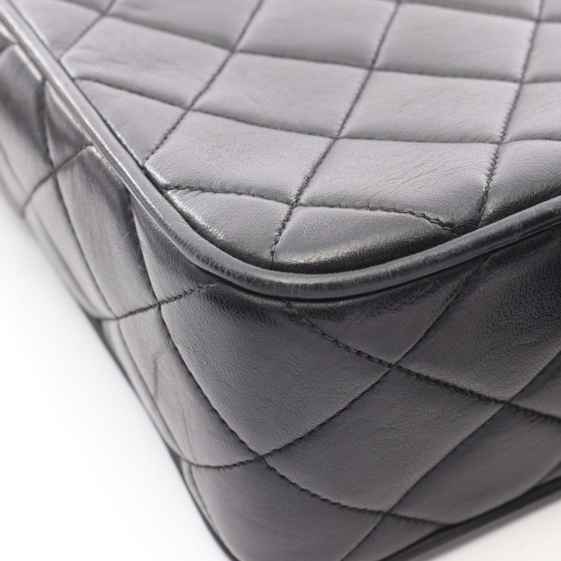 香奈兒 (CHANEL) 絎縫 Diana 翻蓋鏈條單肩包，羊皮材質，黑色，金色五金，二手女款-13