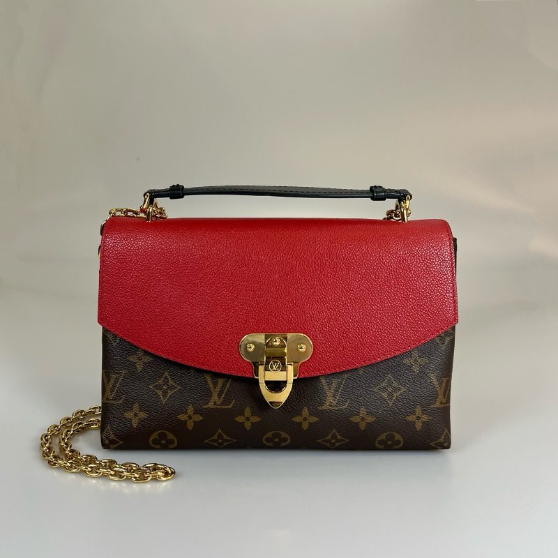 LV M43713 紅色拚老花Saint Placide包-0
