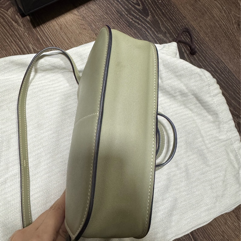 HERMES 真品 Halzan 迷你 Swift牛皮 鼠尾草綠Z刻-1