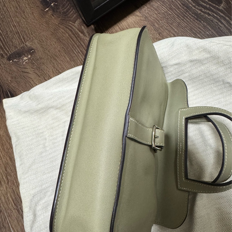 HERMES 真品 Halzan 迷你 Swift牛皮 鼠尾草綠Z刻-2