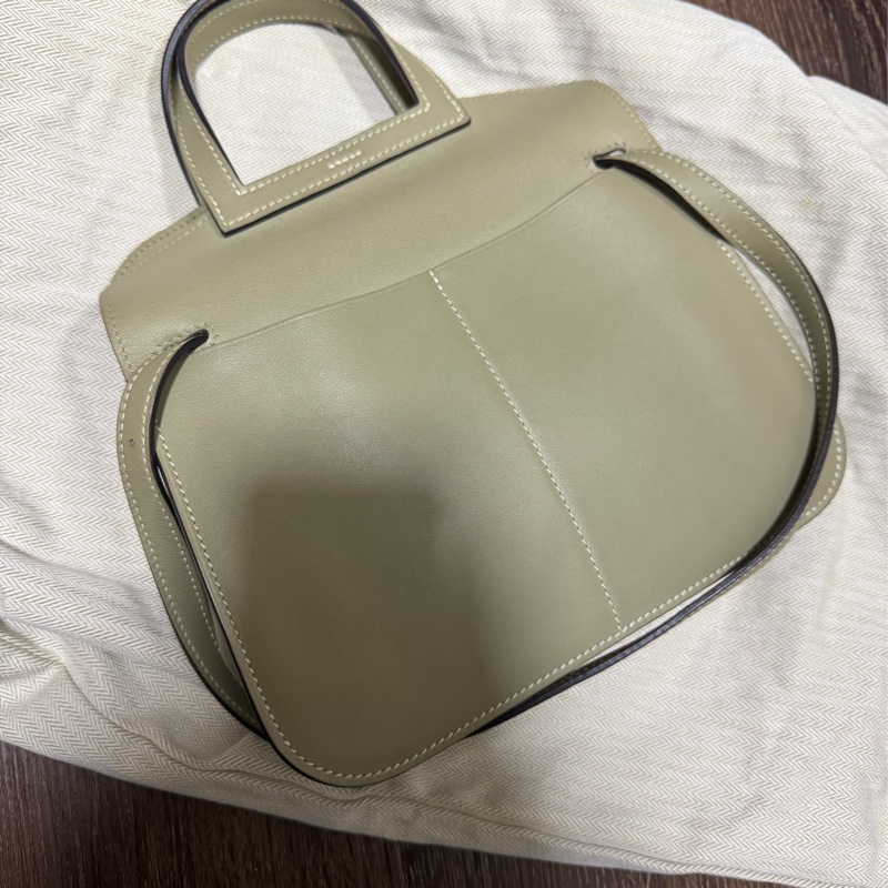 HERMES 真品 Halzan 迷你 Swift牛皮 鼠尾草綠Z刻-4