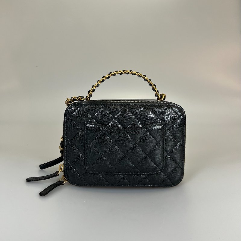 CHANEL 化妝盒提把荔枝黑 AS3222/晶片款-1