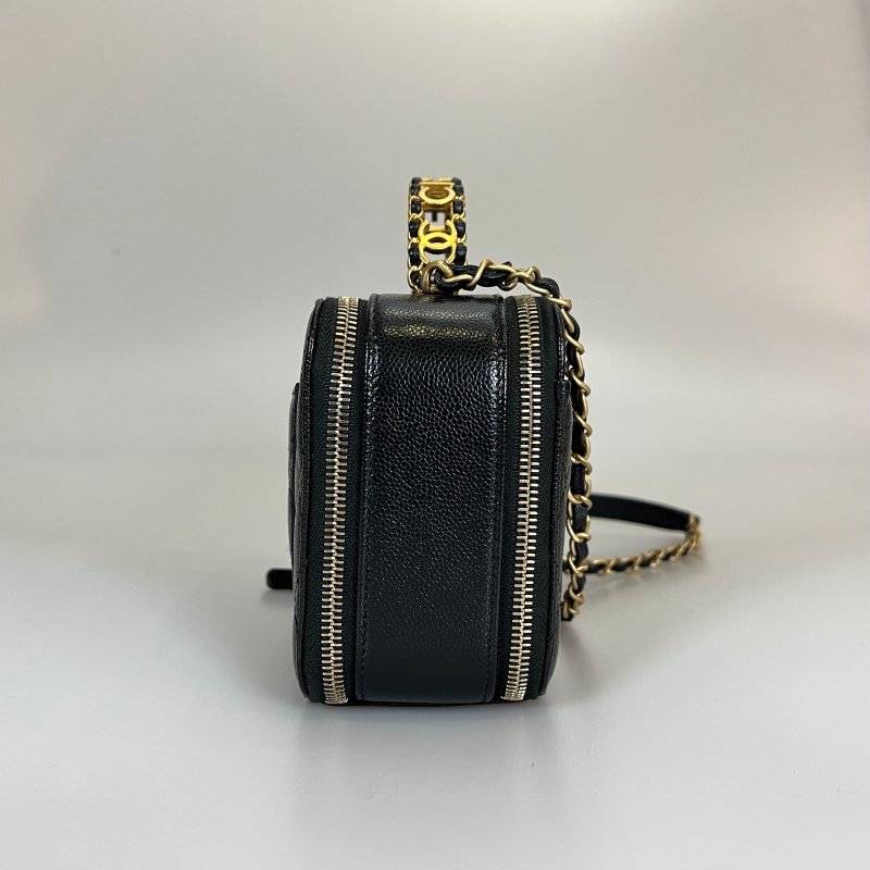 CHANEL 化妝盒提把荔枝黑 AS3222/晶片款-2