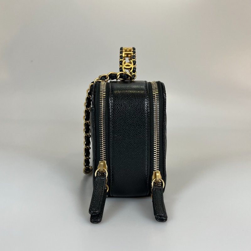 CHANEL 化妝盒提把荔枝黑 AS3222/晶片款-3