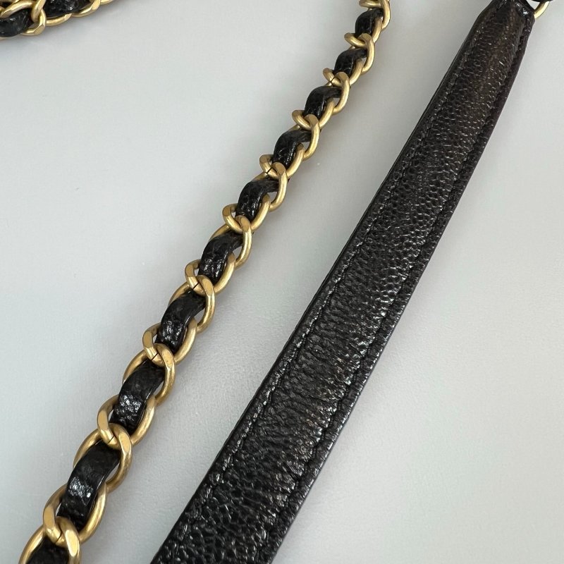 CHANEL 化妝盒提把荔枝黑 AS3222/晶片款-7