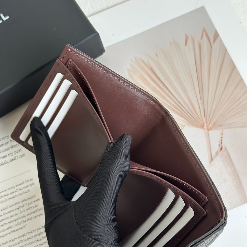 CHANEL 經典口蓋三折短夾 - 黑銀-6