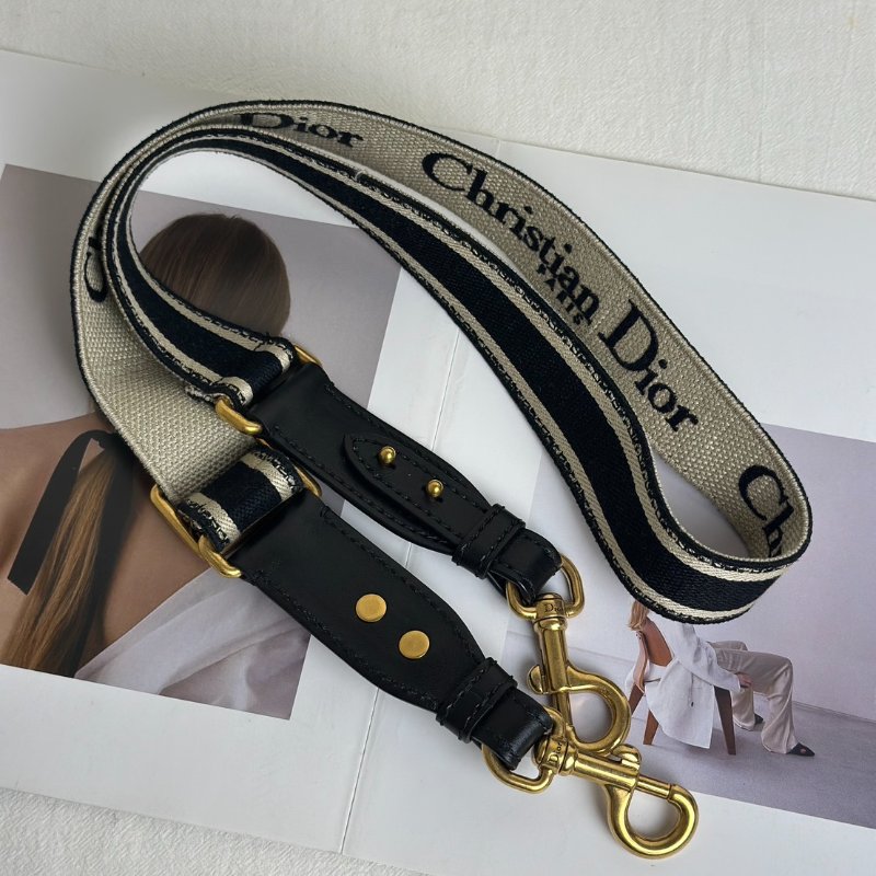 DIOR 小牛皮刺繡調節肩背帶-0