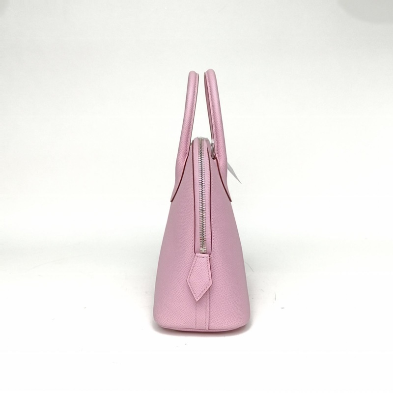 HERMES Bolide保齡球包25錦葵紫Epsom皮B刻銀扣肩背包-1