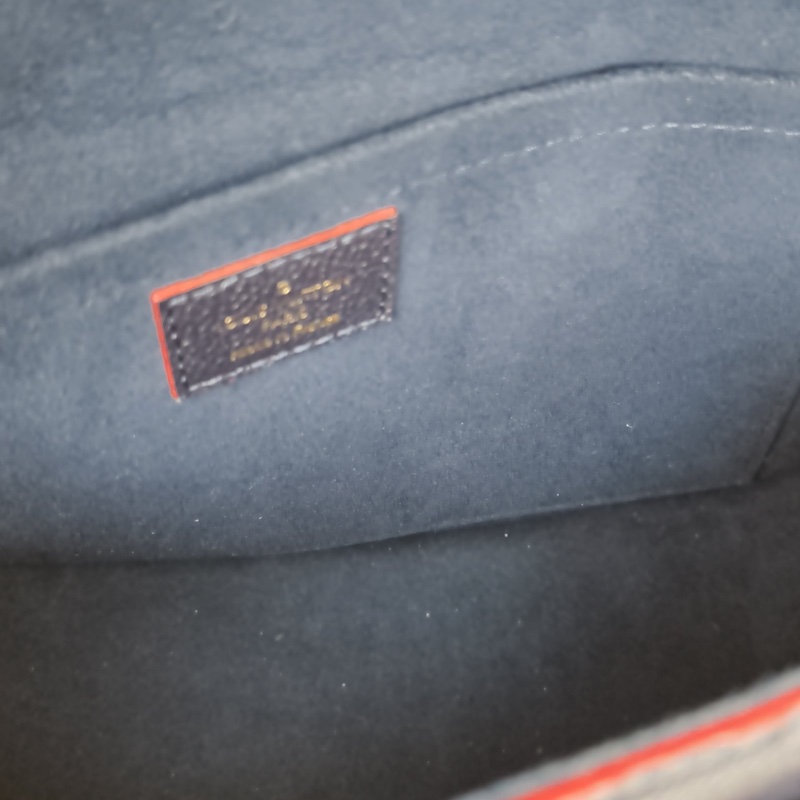 LOUIS VUITTON 藍色牛皮金扣2018老花MARIGNAN手提郵差包肩背包-5