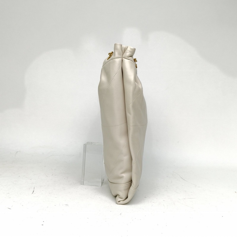 SAINT LAURENT 珍珠灰羊皮金扣Jamie福袋包垃圾袋小號肩背包-1