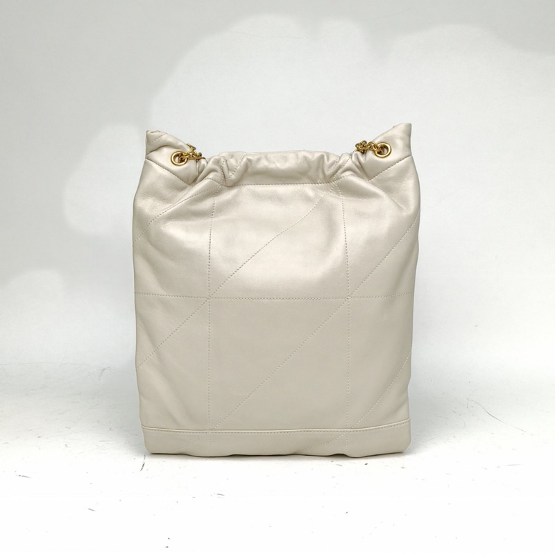 SAINT LAURENT 珍珠灰羊皮金扣Jamie福袋包垃圾袋小號肩背包-2