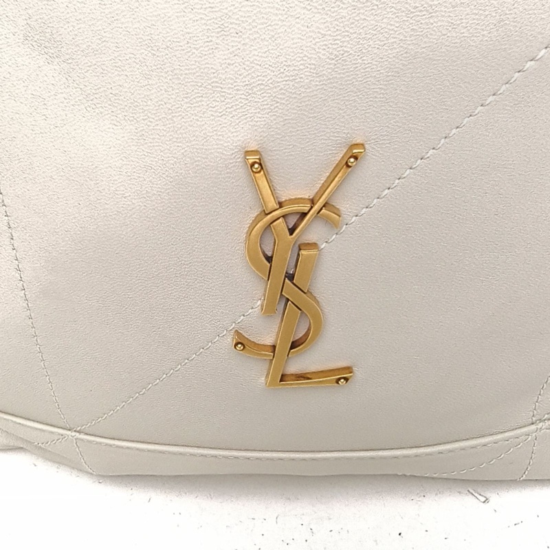 SAINT LAURENT 珍珠灰羊皮金扣Jamie福袋包垃圾袋小號肩背包-4