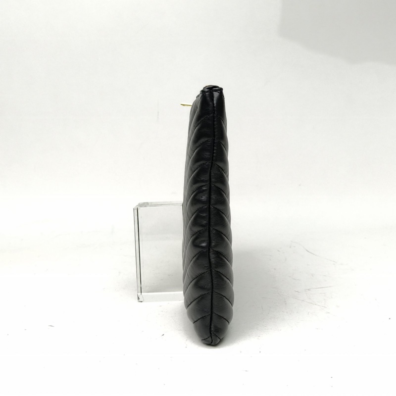 SAINT LAURENT 黑色牛皮手拿包-1