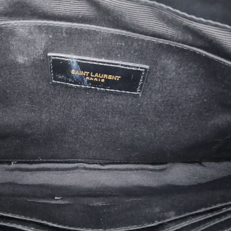 SAINT LAURENT 黑色牛皮手拿包-5