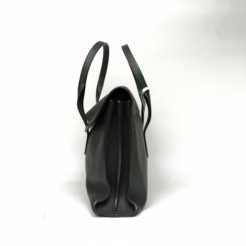 LOEWE 墨綠色牛皮手提荔枝皮公事包-1