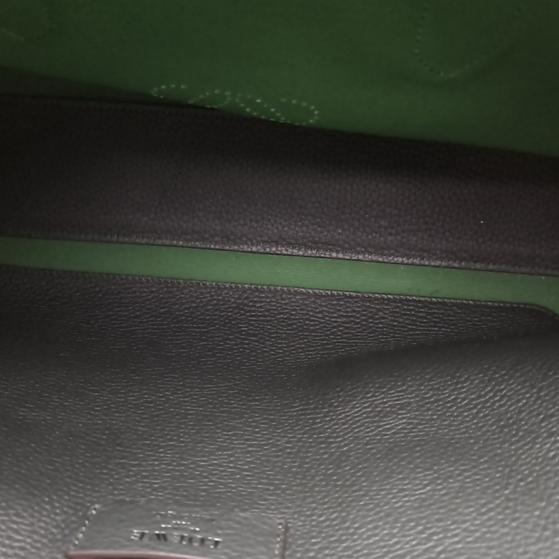 LOEWE 墨綠色牛皮手提荔枝皮公事包-4