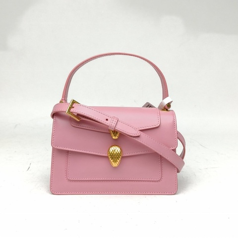 BVLGARI ALEXANDERWANG聯名蛇頭包粉色牛皮肩背包