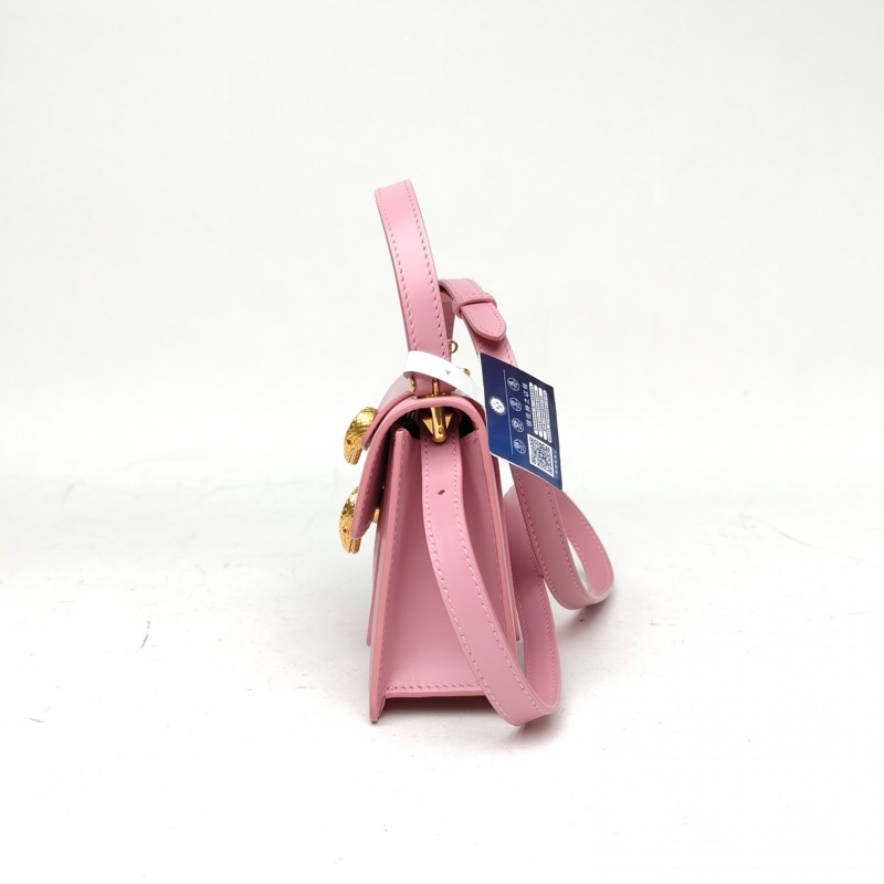 BVLGARI ALEXANDERWANG聯名蛇頭包粉色牛皮肩背包-1