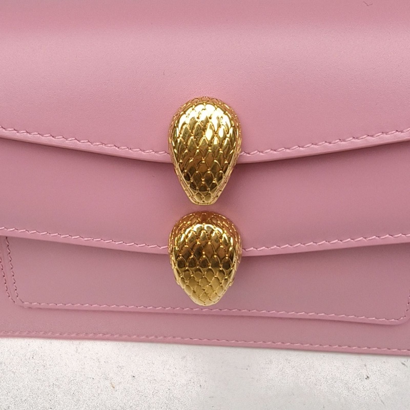 BVLGARI ALEXANDERWANG聯名蛇頭包粉色牛皮肩背包-4