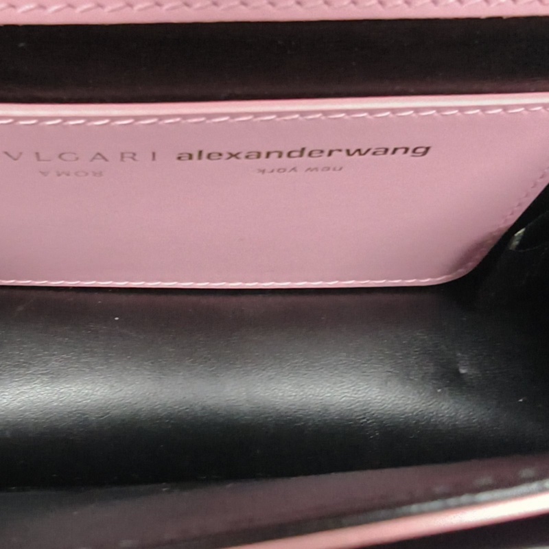 BVLGARI ALEXANDERWANG聯名蛇頭包粉色牛皮肩背包-5