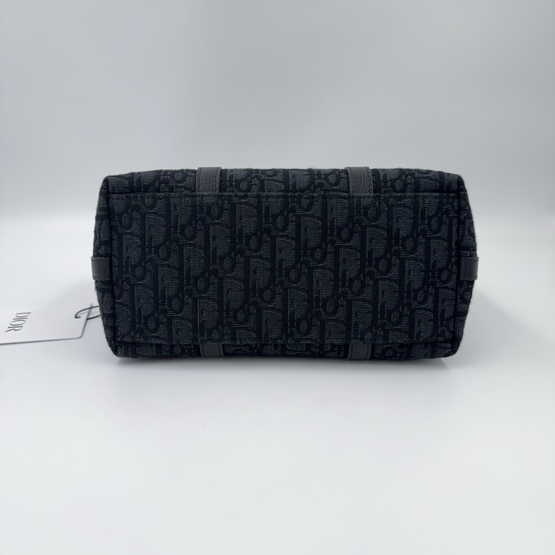 Dior 緹花拼黑色牛皮手把weekender 25斜背包（全新吊牌還在）-9