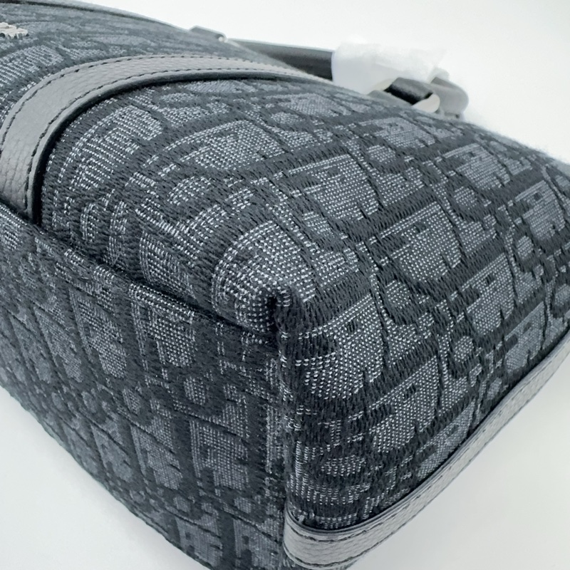 Dior 緹花拼黑色牛皮手把weekender 25斜背包（全新吊牌還在）-12