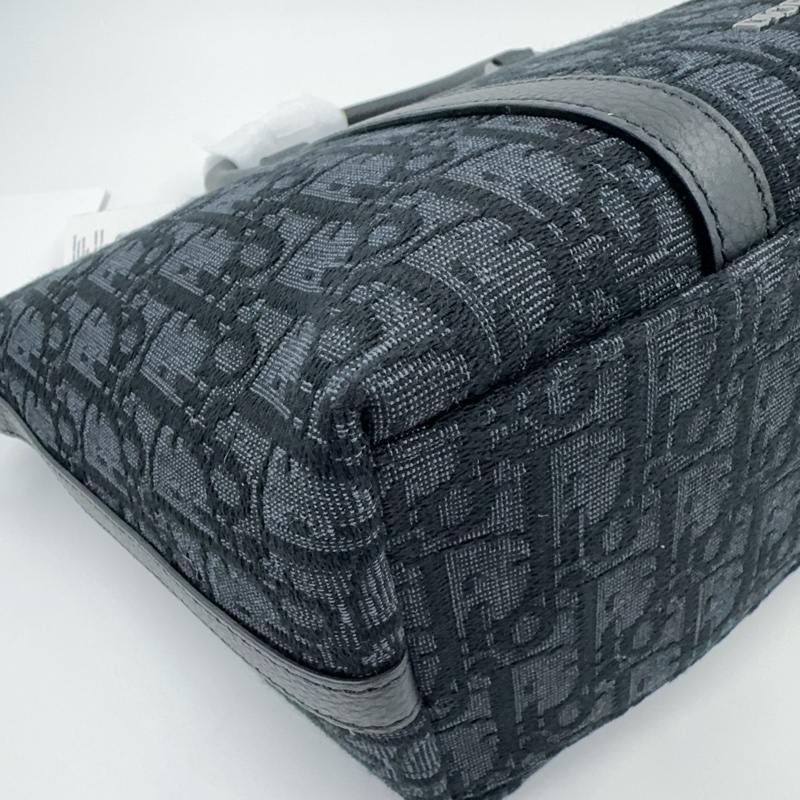 Dior 緹花拼黑色牛皮手把weekender 25斜背包（全新吊牌還在）-13