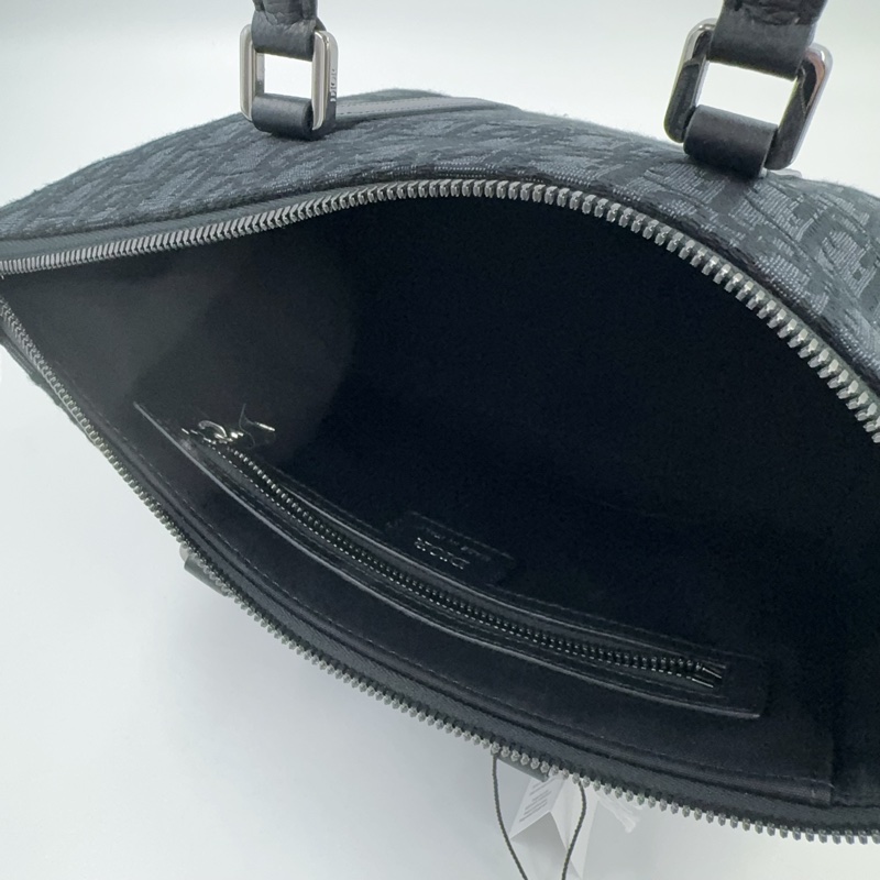 Dior 緹花拼黑色牛皮手把weekender 25斜背包（全新吊牌還在）-14