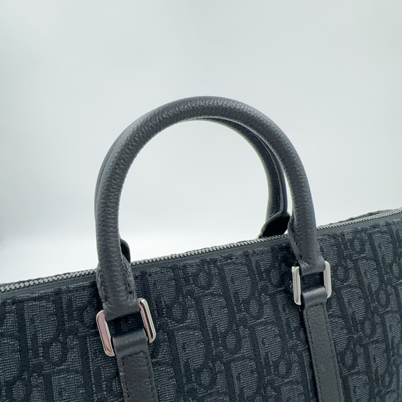 Dior 緹花拼黑色牛皮手把weekender 25斜背包（全新吊牌還在）-15