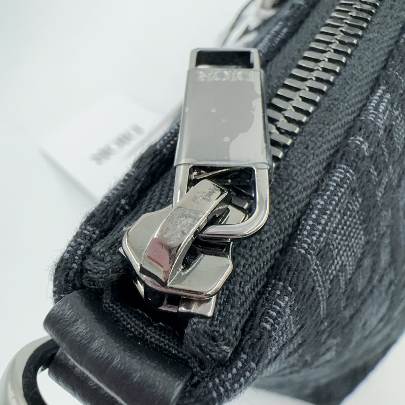 Dior 緹花拼黑色牛皮手把weekender 25斜背包（全新吊牌還在）-17