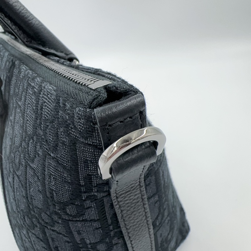 Dior 緹花拼黑色牛皮手把weekender 25斜背包（全新吊牌還在）-19