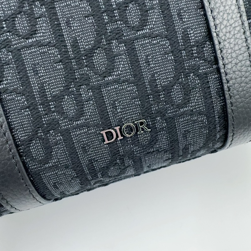 Dior 緹花拼黑色牛皮手把weekender 25斜背包（全新吊牌還在）-21
